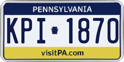 PA license plate KPI1870