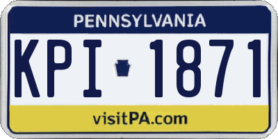 PA license plate KPI1871