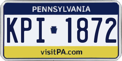 PA license plate KPI1872