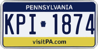 PA license plate KPI1874