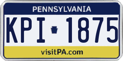 PA license plate KPI1875