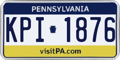 PA license plate KPI1876