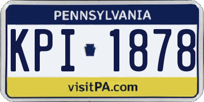 PA license plate KPI1878