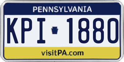 PA license plate KPI1880
