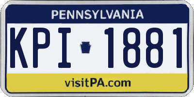PA license plate KPI1881