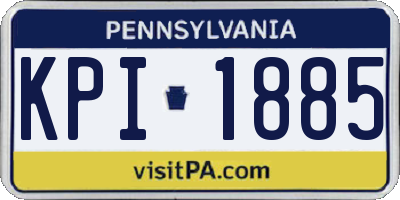PA license plate KPI1885