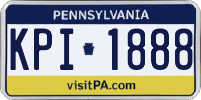 PA license plate KPI1888