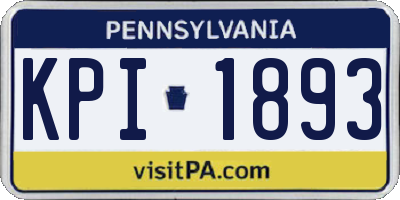 PA license plate KPI1893