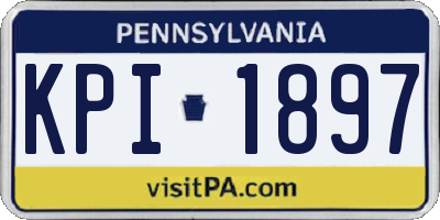 PA license plate KPI1897