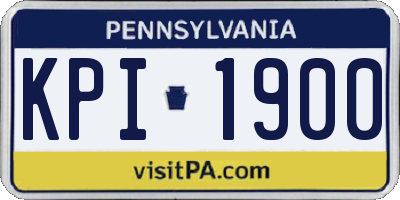 PA license plate KPI1900