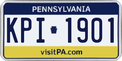 PA license plate KPI1901