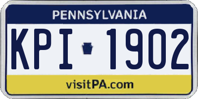 PA license plate KPI1902
