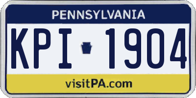 PA license plate KPI1904