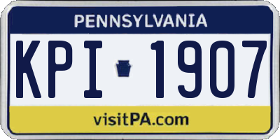 PA license plate KPI1907