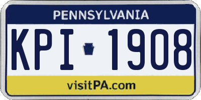 PA license plate KPI1908