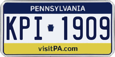 PA license plate KPI1909