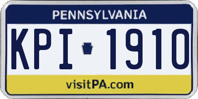 PA license plate KPI1910