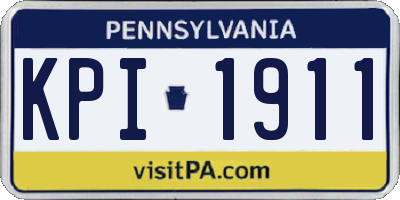 PA license plate KPI1911
