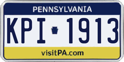 PA license plate KPI1913