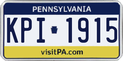 PA license plate KPI1915