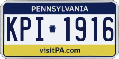 PA license plate KPI1916
