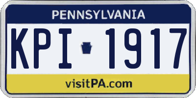 PA license plate KPI1917