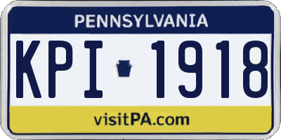 PA license plate KPI1918
