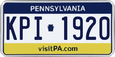 PA license plate KPI1920