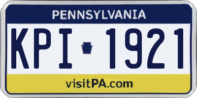 PA license plate KPI1921