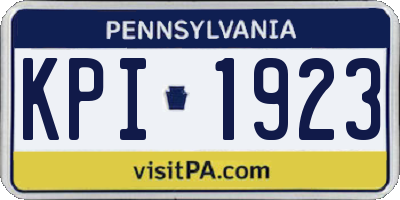 PA license plate KPI1923