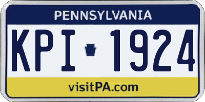 PA license plate KPI1924