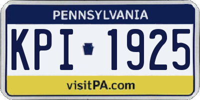 PA license plate KPI1925