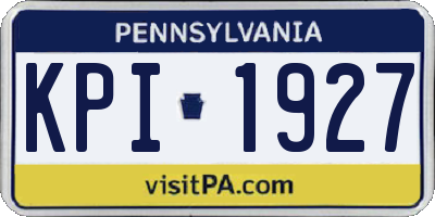 PA license plate KPI1927
