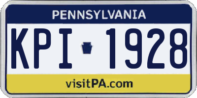 PA license plate KPI1928
