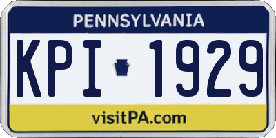 PA license plate KPI1929