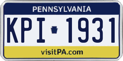 PA license plate KPI1931