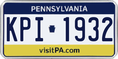 PA license plate KPI1932