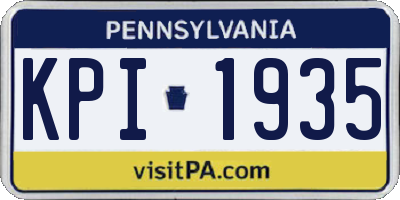 PA license plate KPI1935