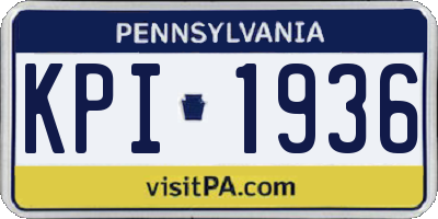 PA license plate KPI1936