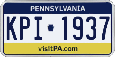 PA license plate KPI1937