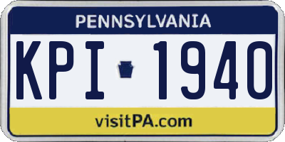 PA license plate KPI1940
