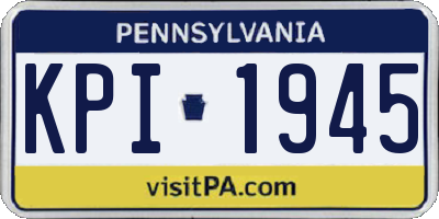 PA license plate KPI1945