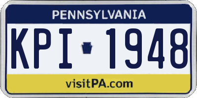 PA license plate KPI1948