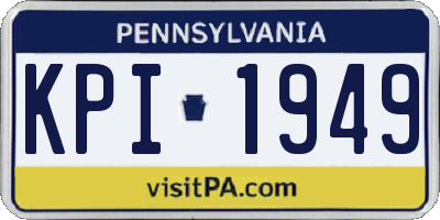PA license plate KPI1949