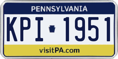 PA license plate KPI1951