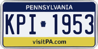 PA license plate KPI1953