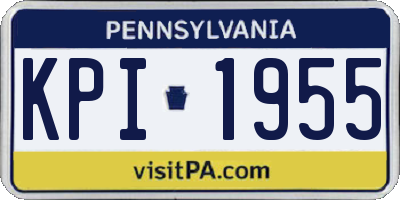 PA license plate KPI1955