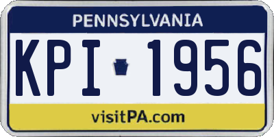 PA license plate KPI1956