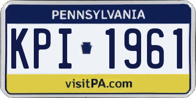 PA license plate KPI1961