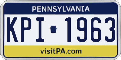 PA license plate KPI1963